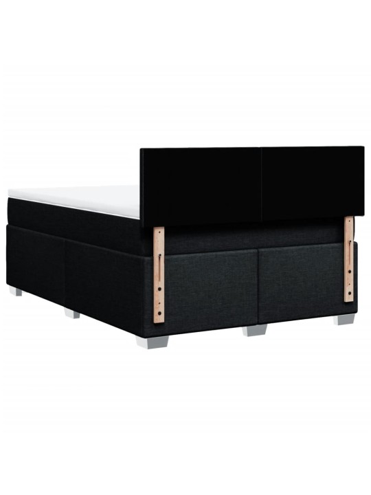 Box spring postel s matrací černá 140 x 190 cm textil
