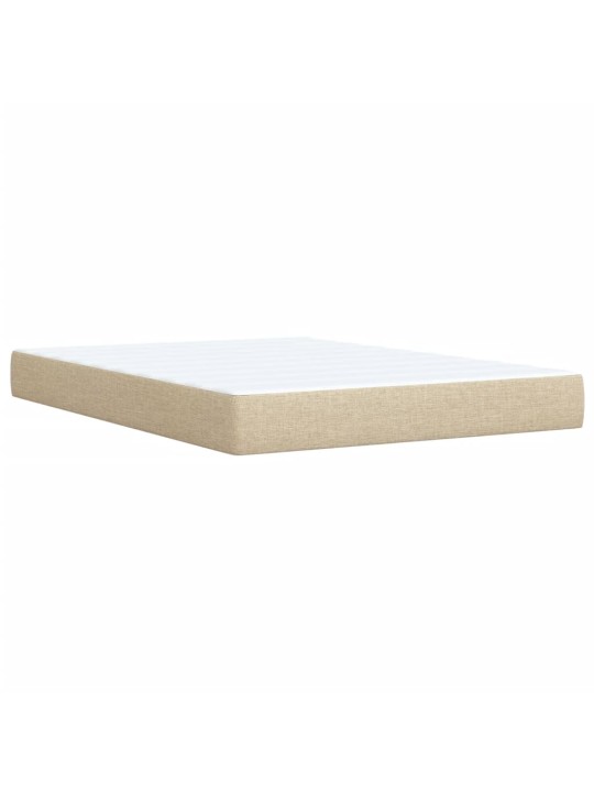 Box spring postel s matrací krémová 140x190 cm textil