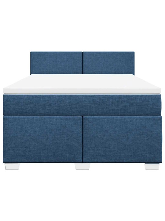 Box spring postel s matrací modrá 140x190 cm textil