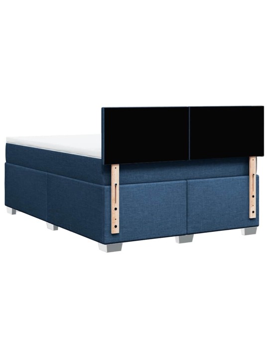 Box spring postel s matrací modrá 140x190 cm textil