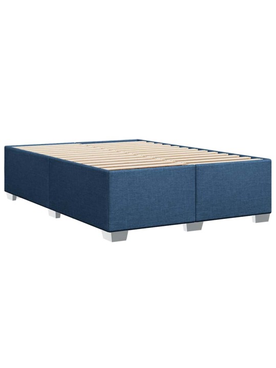 Box spring postel s matrací modrá 140x190 cm textil