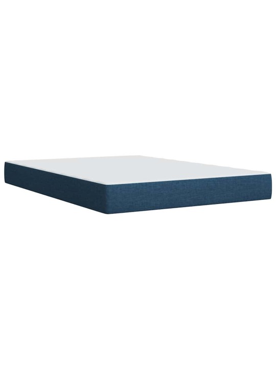 Box spring postel s matrací modrá 140x190 cm textil
