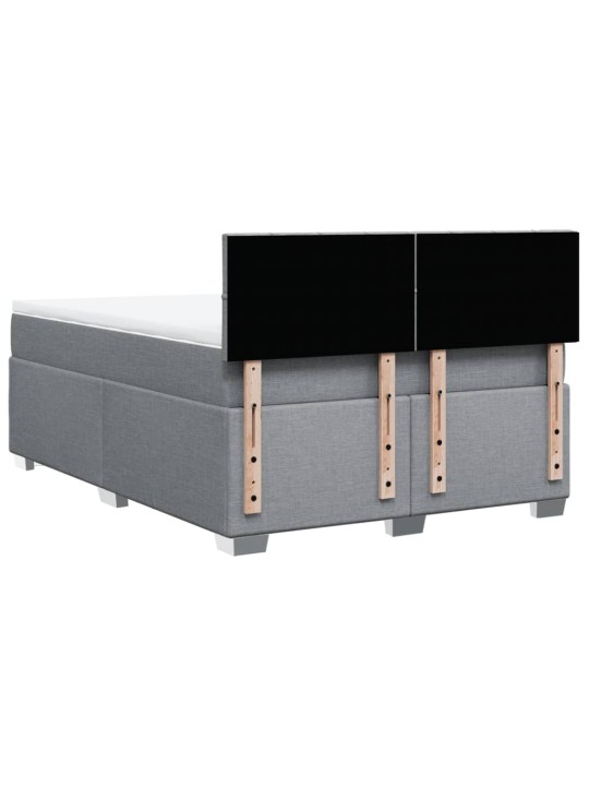 Box spring postel s matrací světle šedá 140 x 190 cm textil