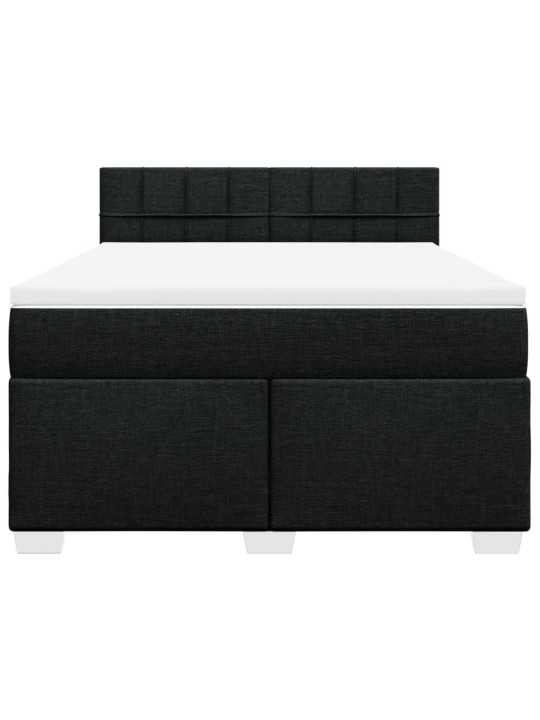 Box spring postel s matrací černá 140 x 190 cm textil