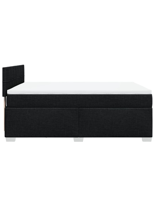 Box spring postel s matrací černá 140 x 190 cm textil
