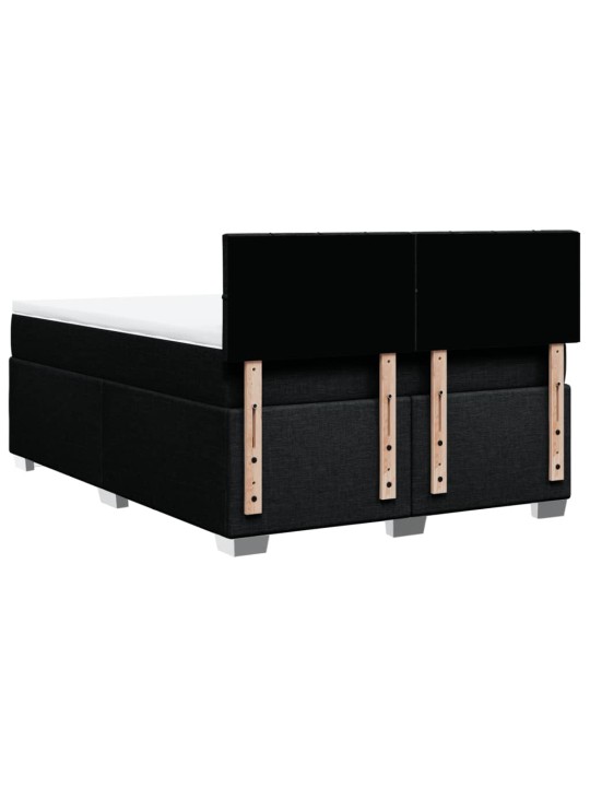Box spring postel s matrací černá 140 x 190 cm textil