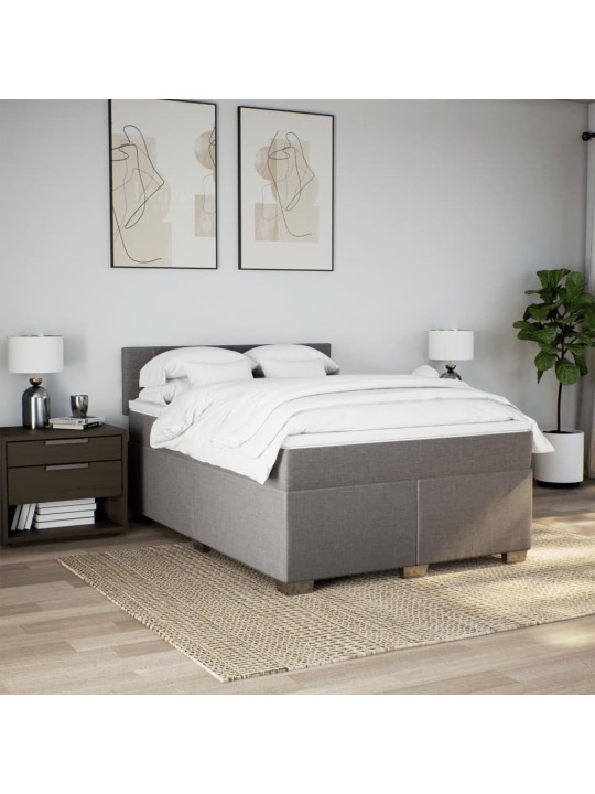 Box spring postel s matrací taupe 140x190 cm textil