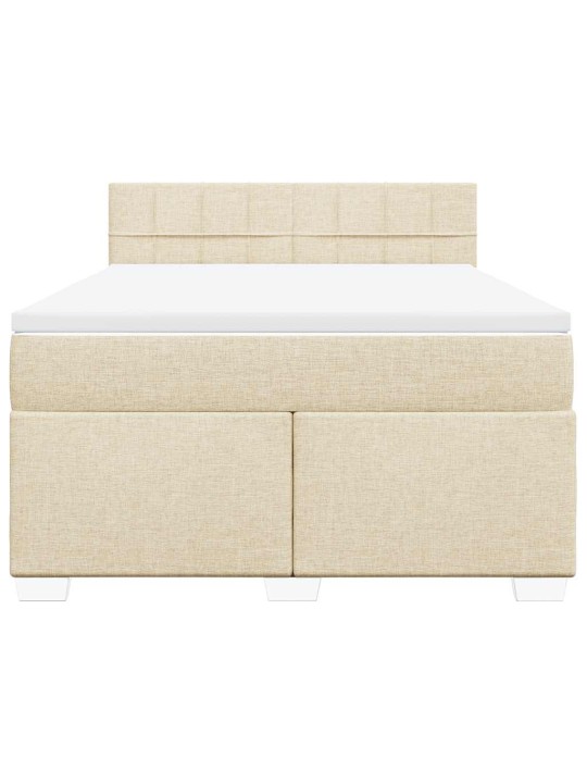 Box spring postel s matrací krémová 140x190 cm textil