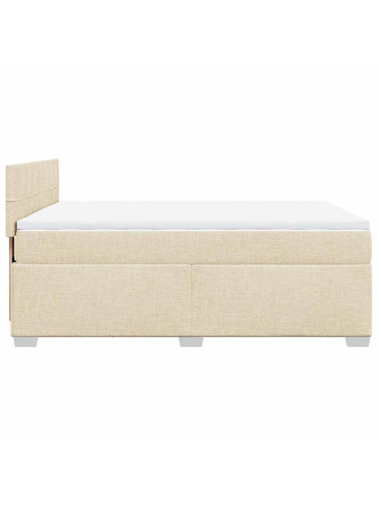 Box spring postel s matrací krémová 140x190 cm textil