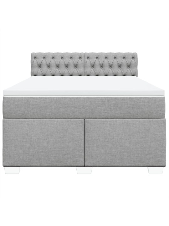 Box spring postel s matrací světle šedá 140 x 190 cm textil