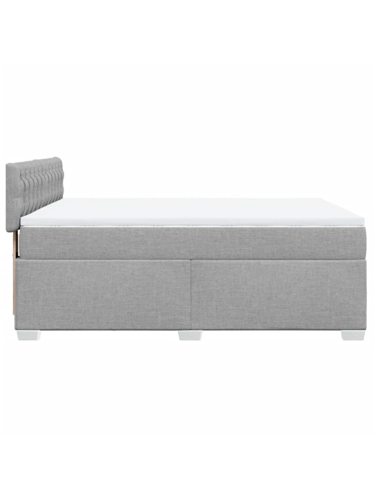 Box spring postel s matrací světle šedá 140 x 190 cm textil
