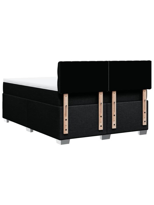 Box spring postel s matrací černá 140 x 190 cm textil