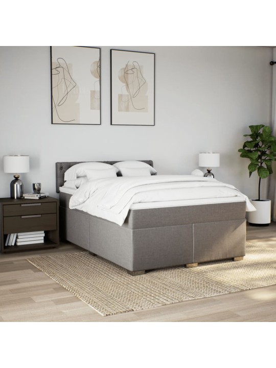 Box spring postel s matrací taupe 140x190 cm textil