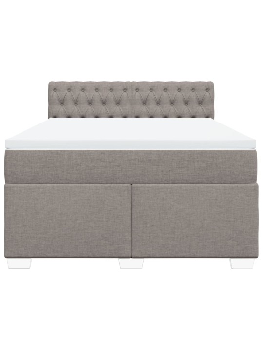 Box spring postel s matrací taupe 140x190 cm textil