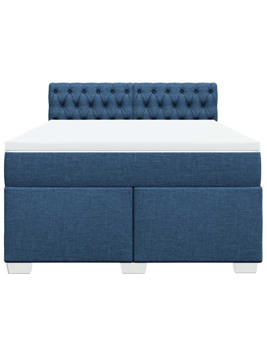 Box spring postel s matrací modrá 140x190 cm textil