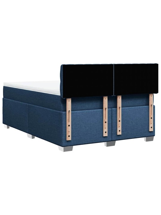 Box spring postel s matrací modrá 140x190 cm textil