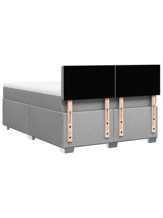 Box spring postel s matrací světle šedá 140 x 190 cm textil