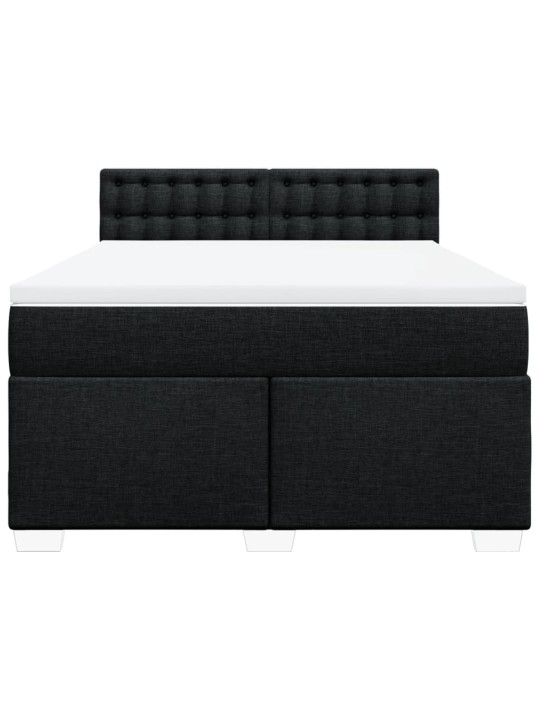 Box spring postel s matrací černá 140 x 190 cm textil