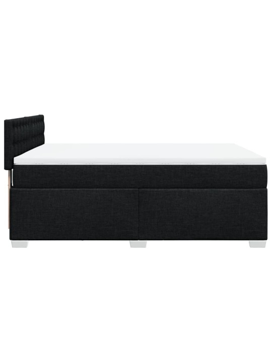 Box spring postel s matrací černá 140 x 190 cm textil
