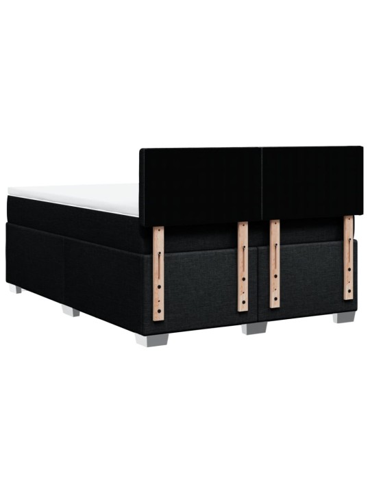 Box spring postel s matrací černá 140 x 190 cm textil