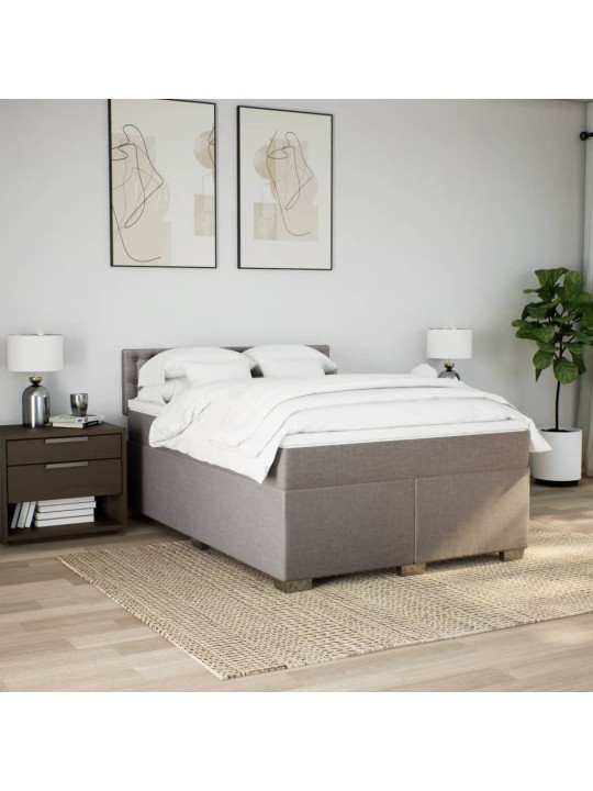 Box spring postel s matrací taupe 140x190 cm textil