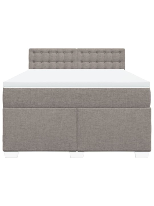 Box spring postel s matrací taupe 140x190 cm textil