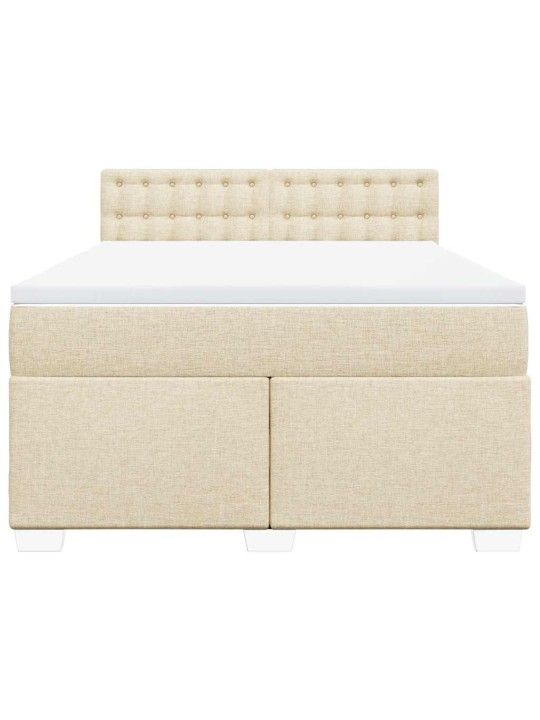 Box spring postel s matrací krémová 140x190 cm textil