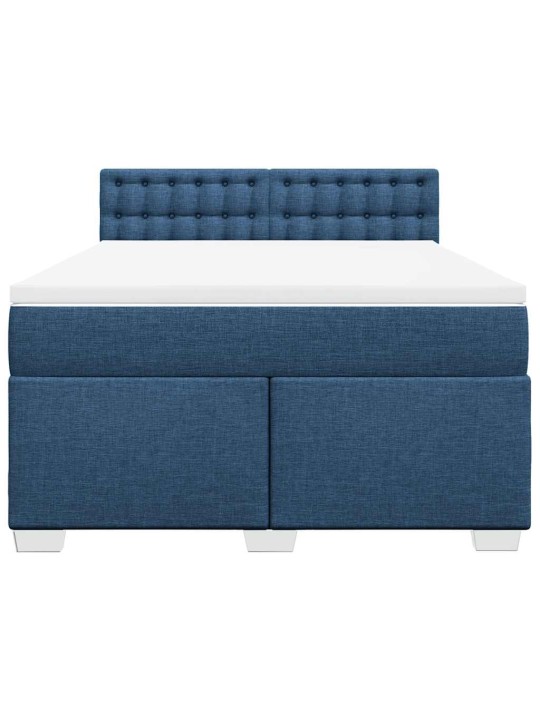 Box spring postel s matrací modrá 140x190 cm textil