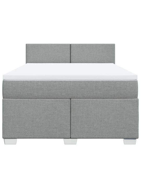 Box spring postel s matrací světle šedá 140 x 200 cm textil