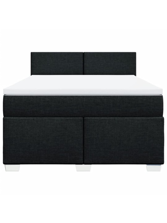 Box spring postel s matrací černá 140x200 cm textil