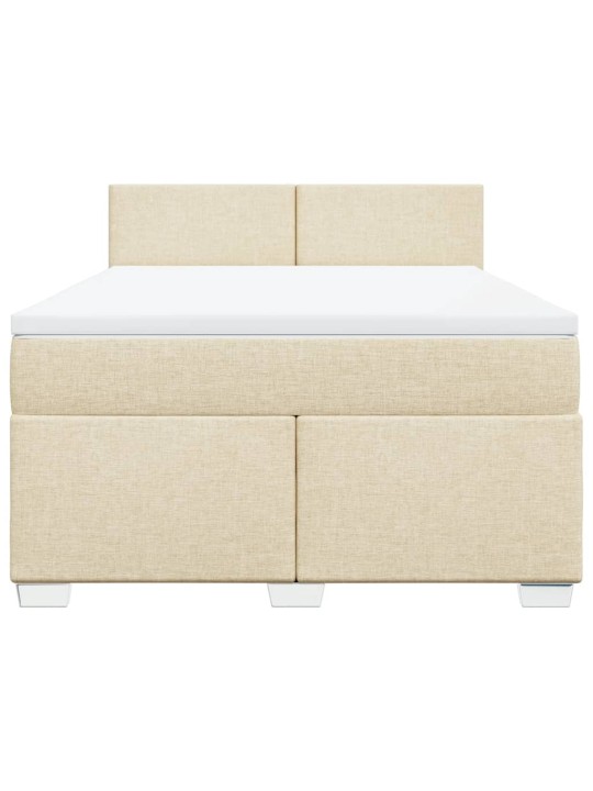 Box spring postel s matrací krémová 140x200 cm textil