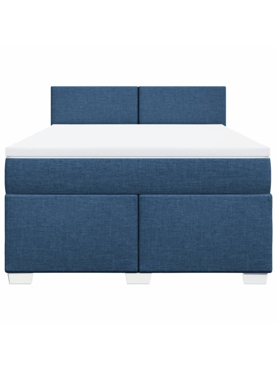 Box spring postel s matrací modrá 140x200 cm textil