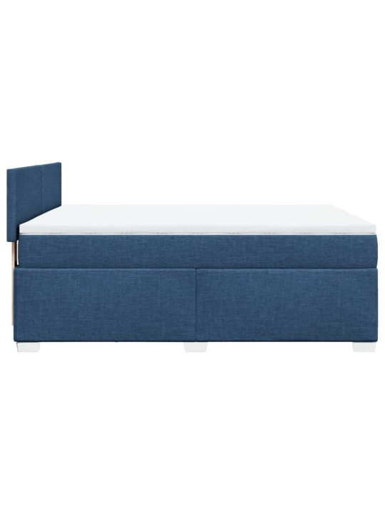 Box spring postel s matrací modrá 140x200 cm textil