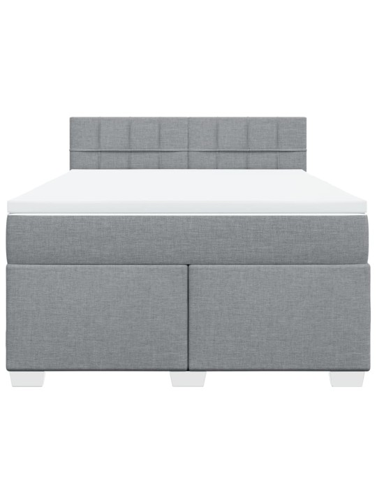 Box spring postel s matrací světle šedá 140 x 200 cm textil