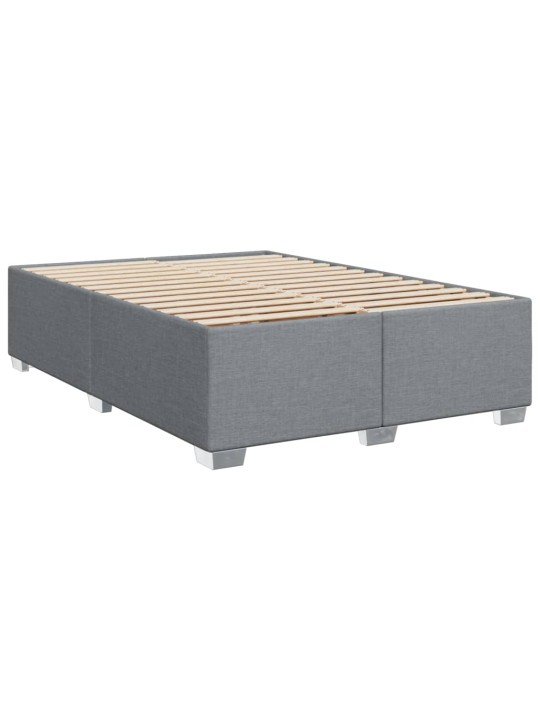 Box spring postel s matrací světle šedá 140 x 200 cm textil