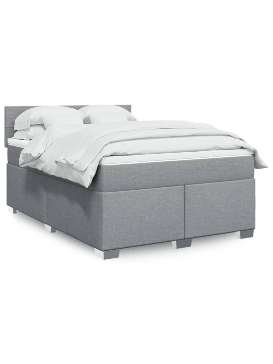 Box spring postel s matrací světle šedá 140 x 200 cm textil