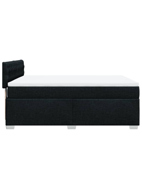 Box spring postel s matrací černá 140x200 cm textil