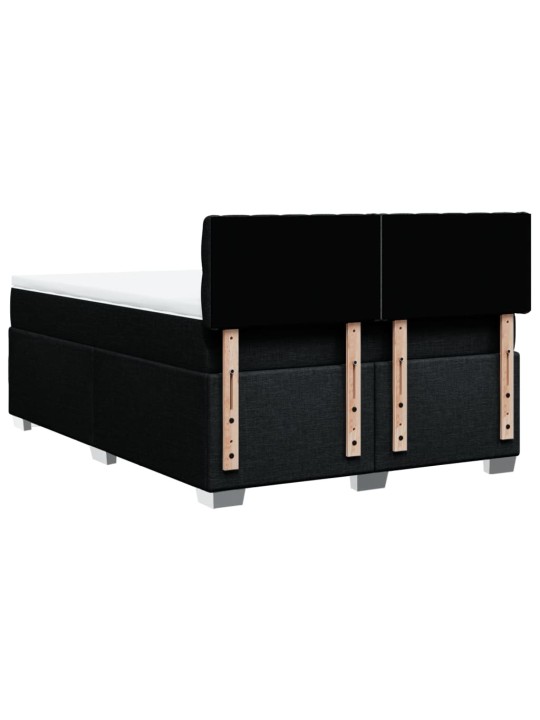 Box spring postel s matrací černá 140x200 cm textil