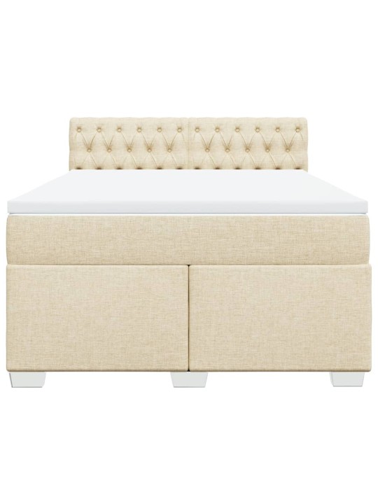 Box spring postel s matrací krémová 140x200 cm textil