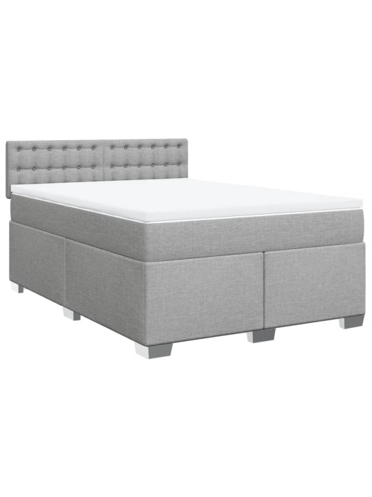 Box spring postel s matrací světle šedá 140 x 200 cm textil