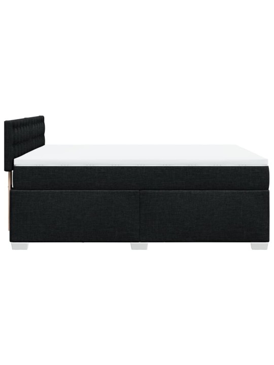 Box spring postel s matrací černá 140x200 cm textil
