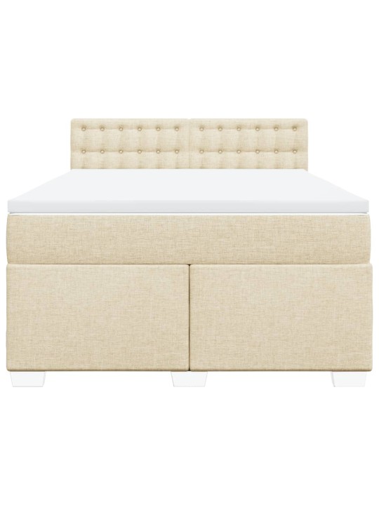 Box spring postel s matrací krémová 140x200 cm textil