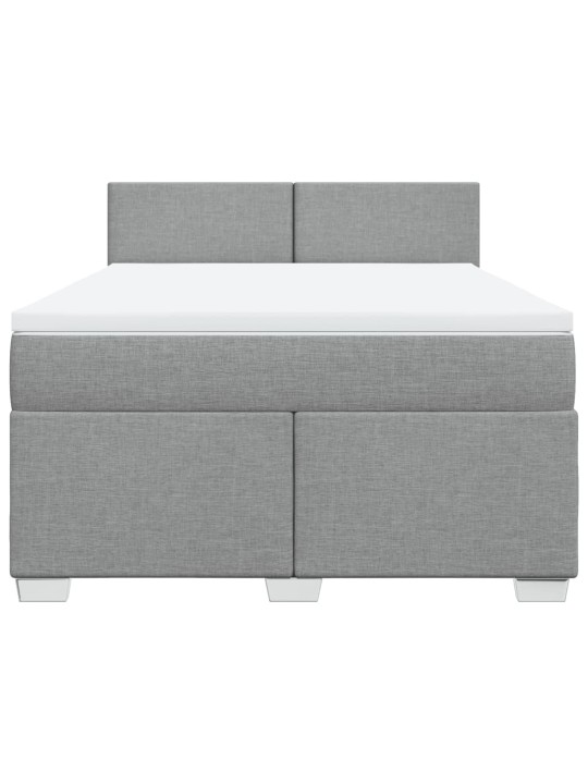 Box spring postel s matrací světle šedá 160 x 200 cm textil
