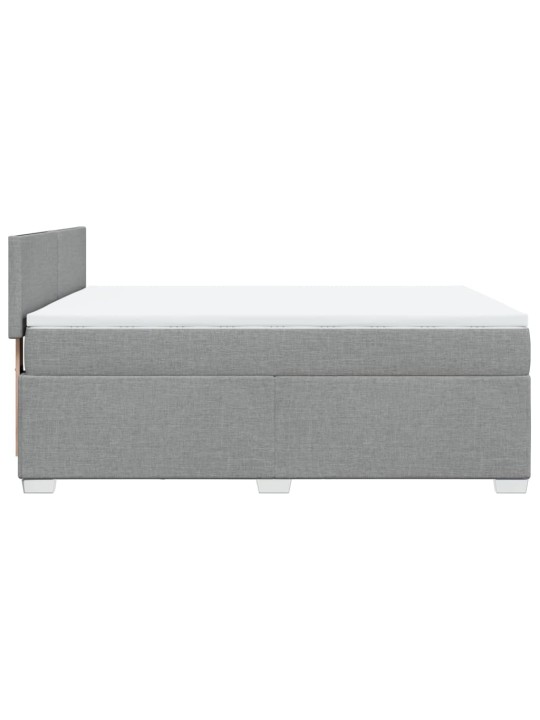 Box spring postel s matrací světle šedá 160 x 200 cm textil