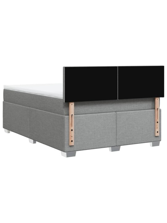 Box spring postel s matrací světle šedá 160 x 200 cm textil