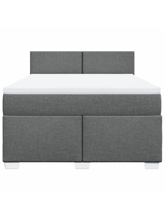 Box spring postel s matrací tmavě šedá 160x200 cm textil