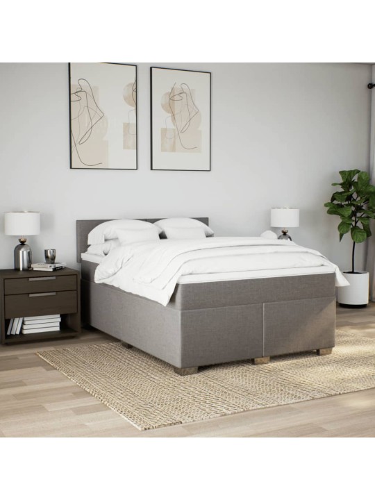 Box spring postel s matrací taupe 160x200 cm textil