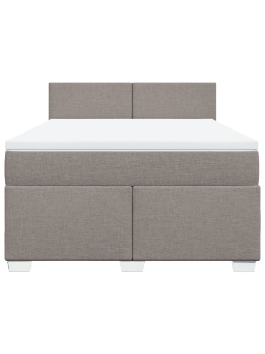 Box spring postel s matrací taupe 160x200 cm textil