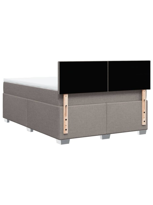 Box spring postel s matrací taupe 160x200 cm textil