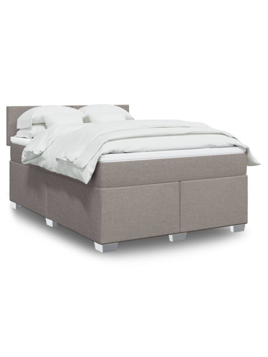 Box spring postel s matrací taupe 160x200 cm textil